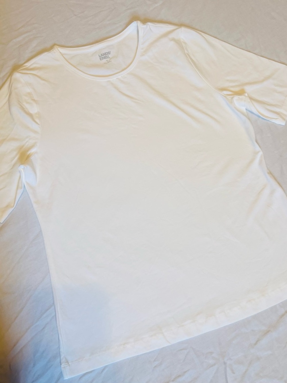 Lands' End Women’s Short Sleeve Crewneck Tee - White